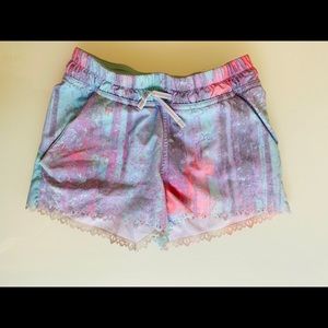Ivivva Pink/Mint shorts(size 6)